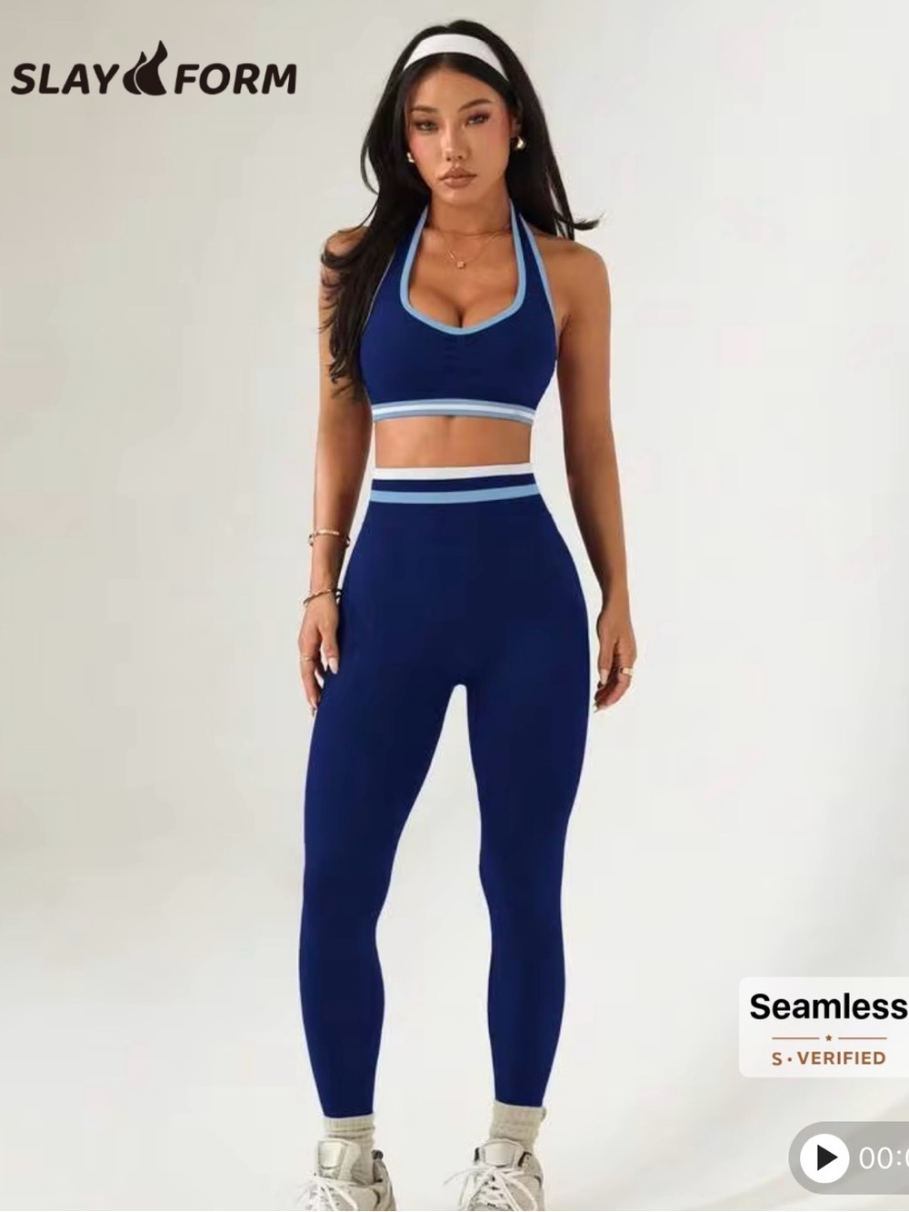 New Navy Halter Activewear set